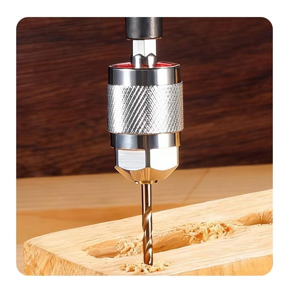 New Self-Tightening Drill Chuck Adapter Hexagonal Handle 1.5-6.5mm Pneumatic Drill Chuck 1/4 Inch Quick Change Chuck Woodworking