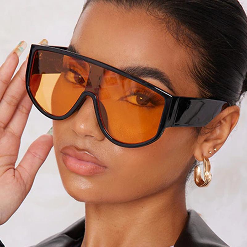 Big Yellow Lens Sunglasses Women Classic Vintage Pilot Big Frame Sun Glasses Brand Designer Oversized Shades Lady Goggle