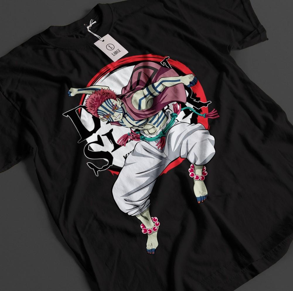 

Demon Slayer Shirt Akaza Upper Moon 3 T-Shirt Tanjiro Kimetsu No Yaiba Muzan Tee 3XL