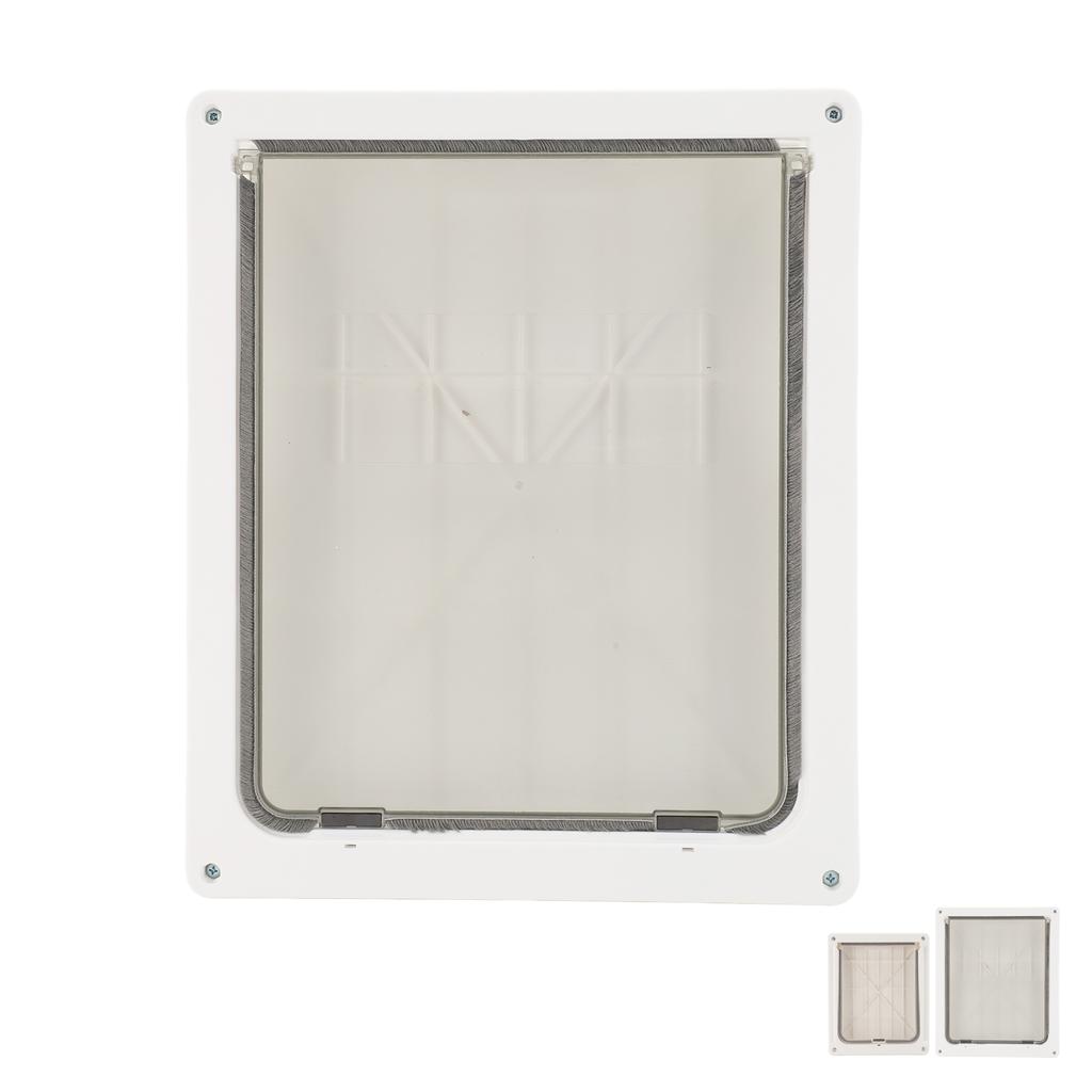 Pet Flap Door Noiseless 2 Way Weather Resistant Interior Exterior Cat Dog Door for Pet Crate Enclosu