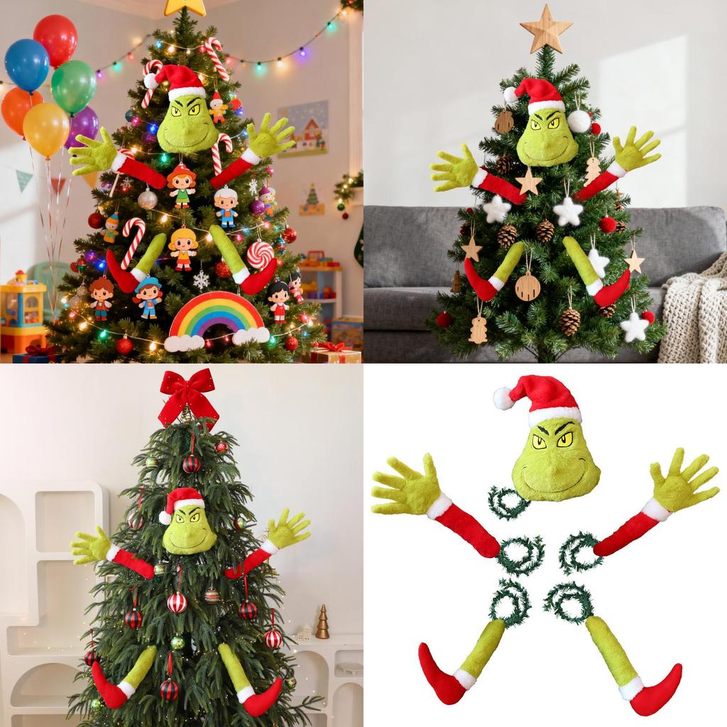 Christmas Plush Grinch Toy With Plush Material For Holiday Decor And Gift Giving