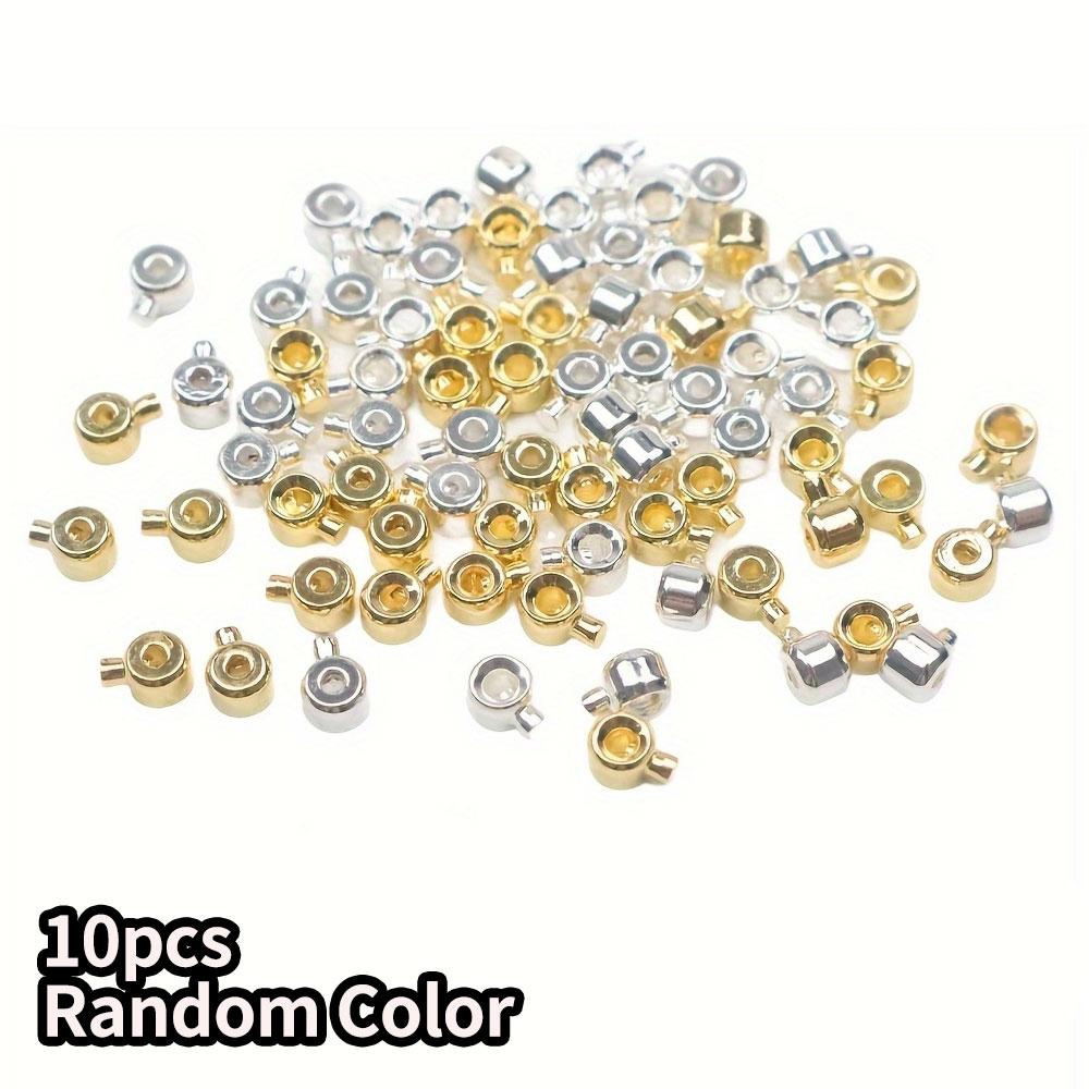 

10/30/50 штук латунных бусин-обжимок, круглые бусины с интервалом 4,5x3,5 мм, металлические бусины, открытие для самостоятельного изготовления ювелирных изделий 10pcs