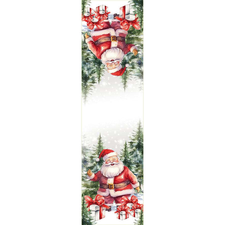 Mikołaj Bieżnik Tkaninowy Wielokolorowy Świąteczny 38X140 Cm