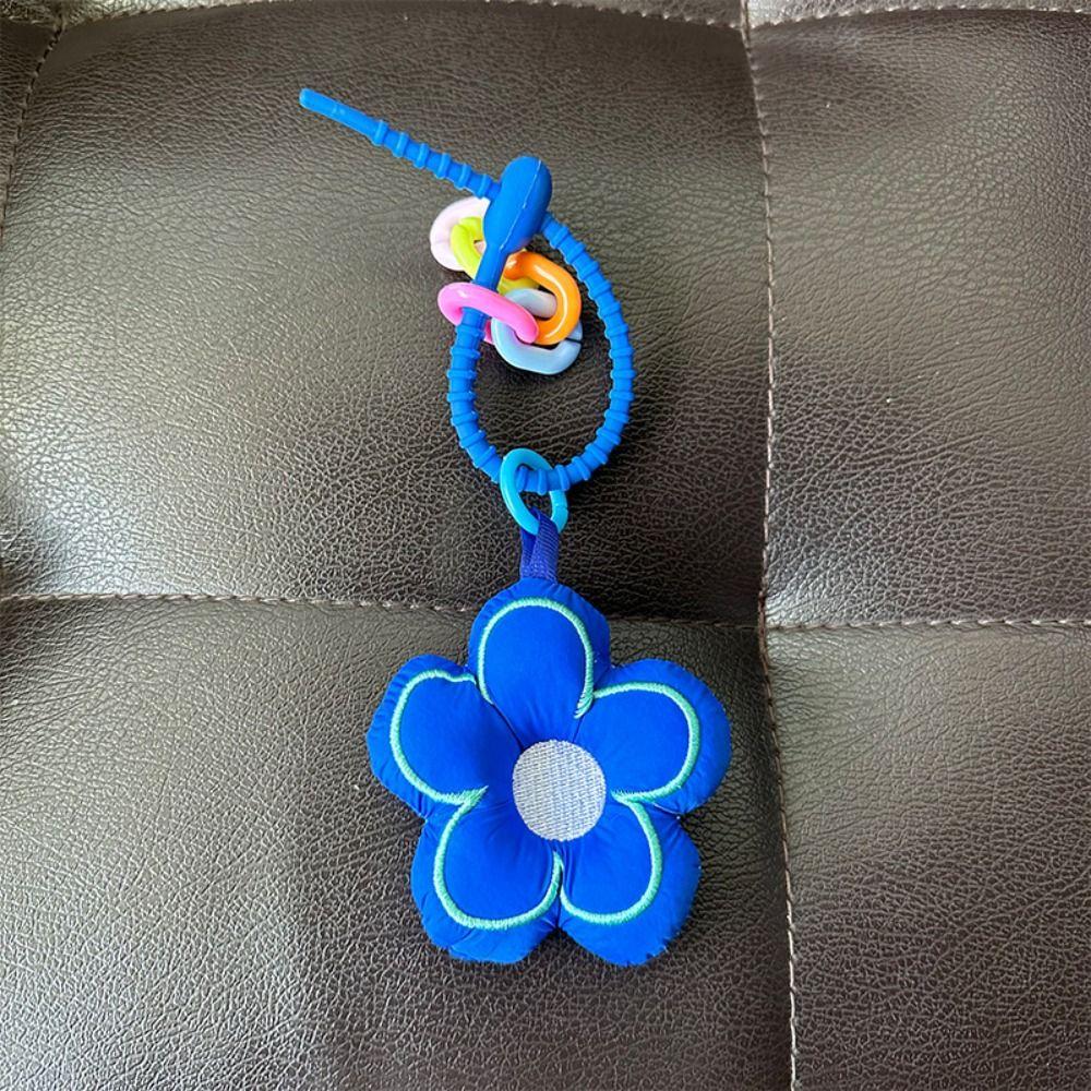 Cloth Fresh Backpack Decoration Acrylic Chain Floral Lanyard Portable Flower Bag Pendant  Gift