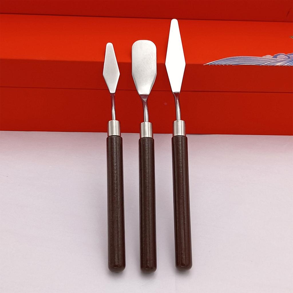 Oil Painting Spatula Palette Knife Convenient To Use with Sturdy Wood Handle Design Suitable for Mixing Spreading Scumbling