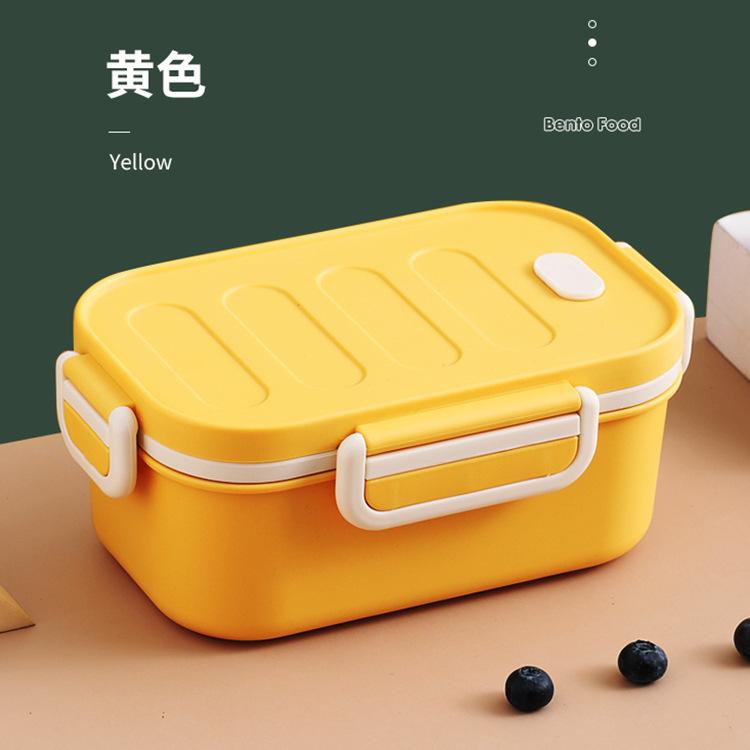 1000 ml tragbare Lunchbox, 2-lagig, mikrowellengeeignet, Bento-Box für Arbeit, Lebensmittel, Schule, Studenten, Erwachsene, Lebensmittelbehälter, frische Lunch-Taschen