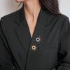 18 Karat Echtgold-Galvanisierung Europäischer und Amerikanischer Metall-Sinn Zirkon Runde Sonnen-Brosche Personalisierte Nischen-Accessoires