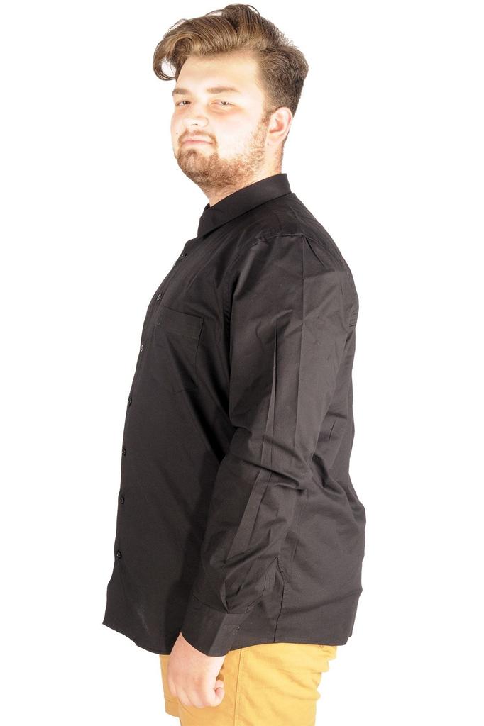 Men's Plus Size Plus Size Shirt Mode Xl Plus Size Men's Classic Pocket Shirt Lycra 20350 Black
