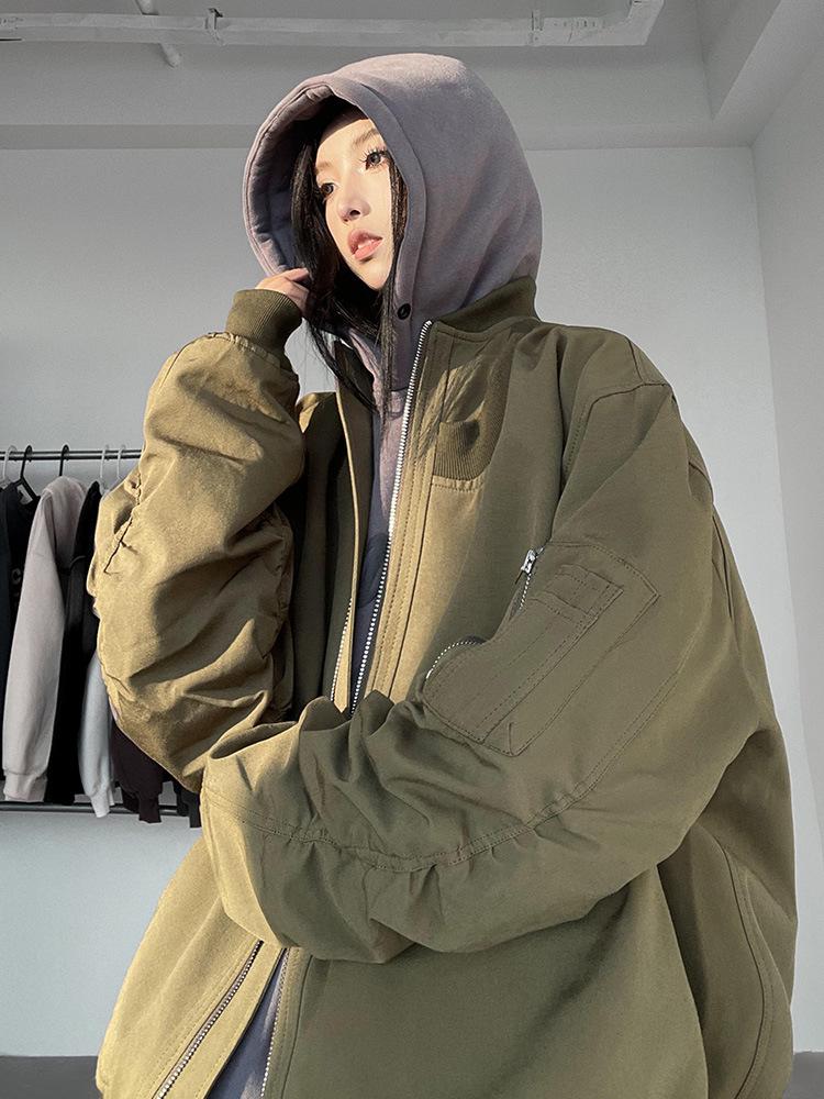 American High Street Bomber Baseball Jacket - 2024 Casual Autumn/Spring Trend