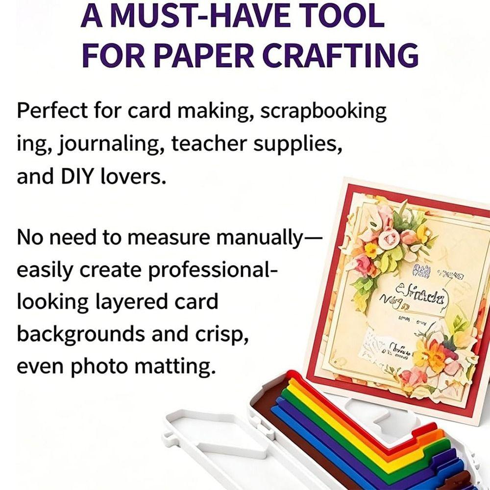 7 Pezzi Guide di Allineamento per Lavori di Carta Colorate Strumenti di Allineamento per Biglietti Forniture Artigianali