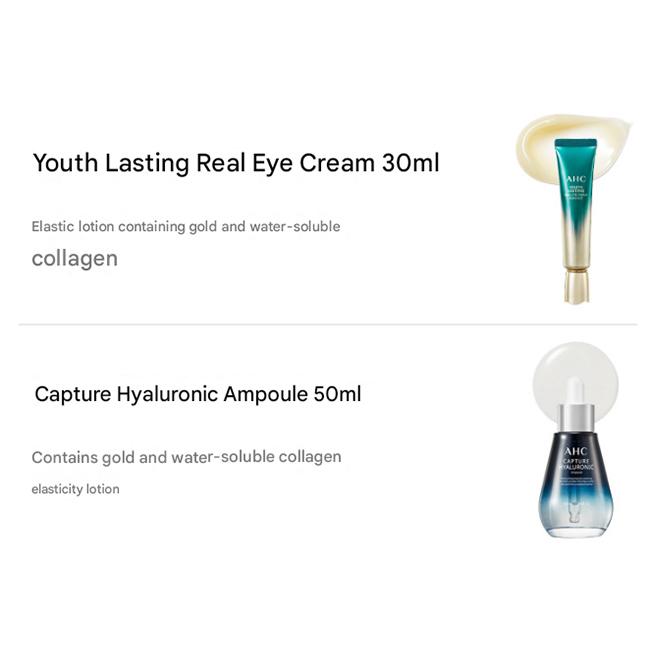 AHC Kit spécial de soins de la peau au caviar noir (tonique + lotion + crème + ampoule + crème pour le contour des yeux)