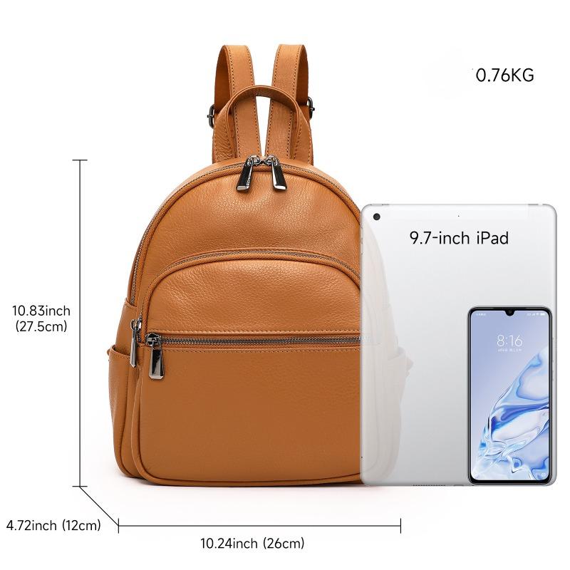 Fashionable Soft Leather Commuter Backpack Large-capacity Travel Bag and Schoolbag