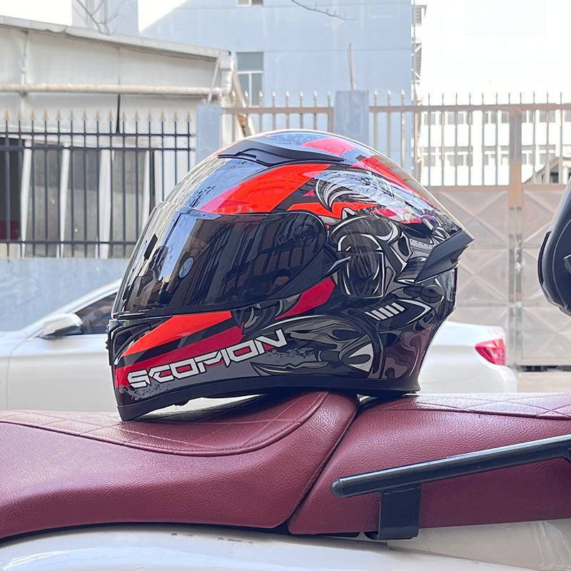 Motorcycle Helmet Full Helmet Can Be Equipped with Bluetooth Headset Men's Four-season Electric Bicycle Riding Helmet
