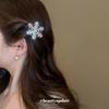 Simple diamond-encrusted snowflake hairpin light luxury side bangs clip duck bill clip exquisite super flash