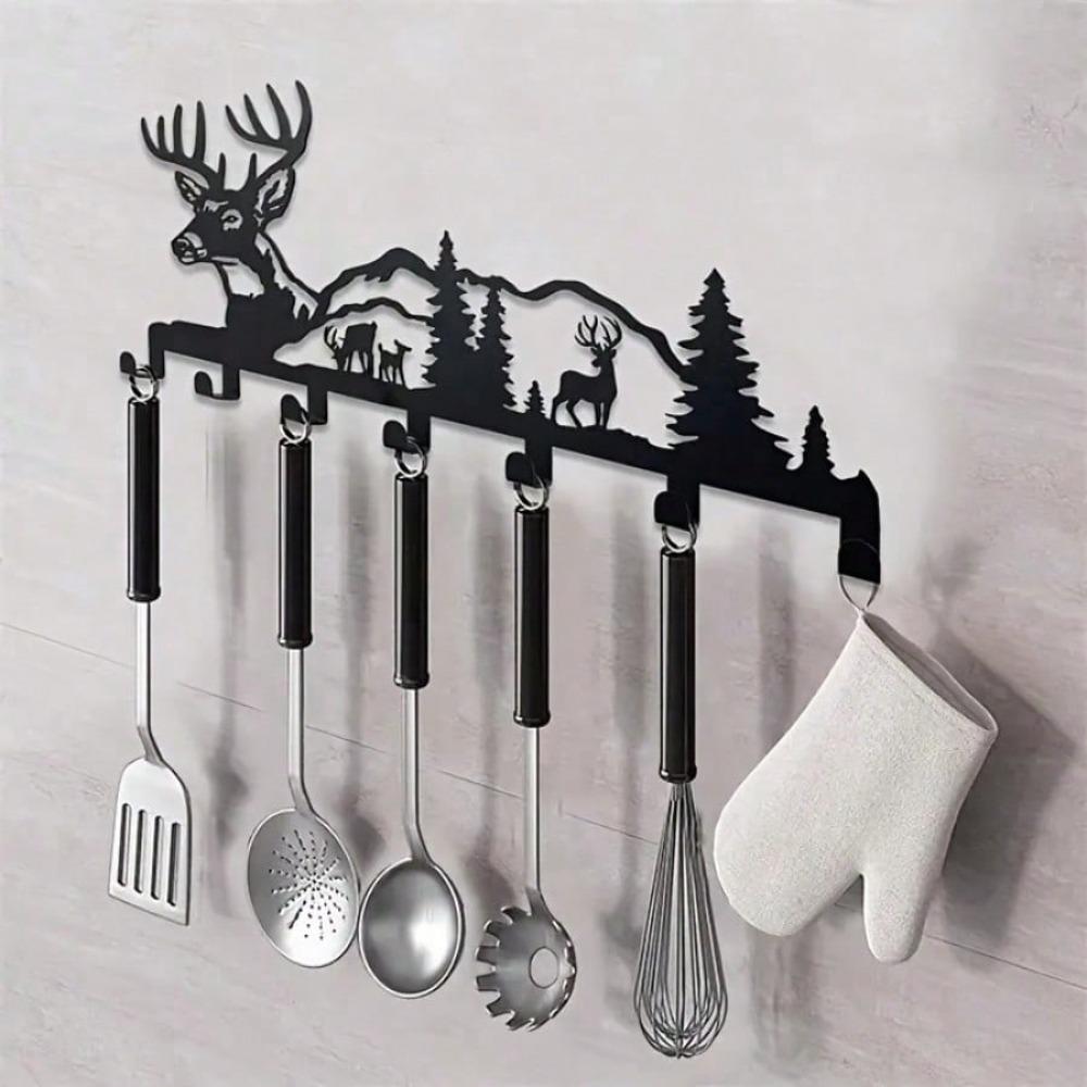 Metal Deer Wall Key Hook Entry Organizer Nature Gift Home Decor