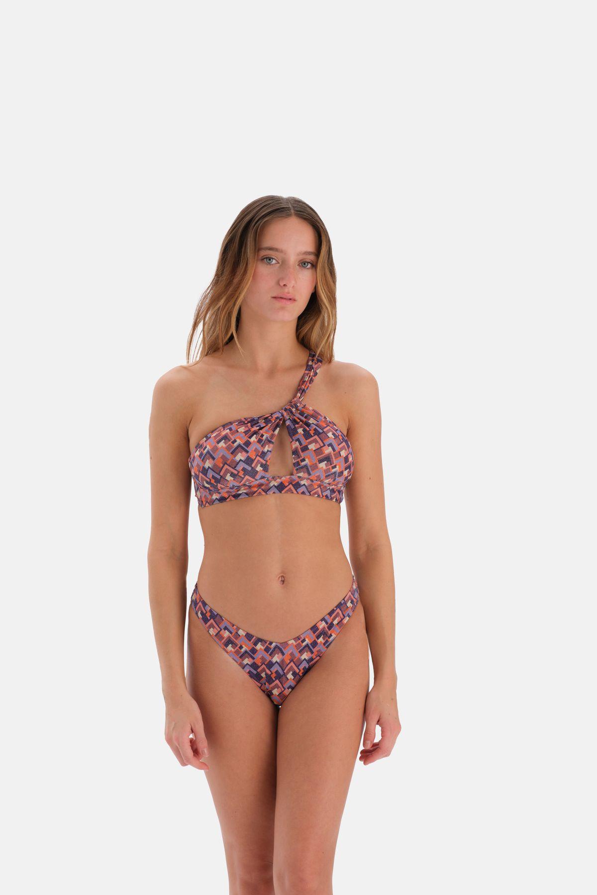 

Женский модный новый комплект бикини оранжевый 3071Bk на одно плечо