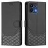 For Oppo K13 5G Case Imprinted Honeycomb RFID Blocking Leather Phone Cover with Strap
