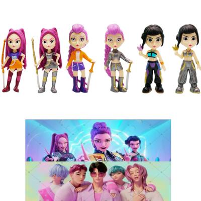 6 pçs/Conjunto Kpop Caçadores de Demônios Figura de Ação Brinquedo Derpys Tigre Rumi Mira Zoey Sussy Estatueta Boneca Presente para Fãs Presente de Natal