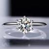 Solitaire ring Real 925 silver 1ct Moissanite cz Engagement Wedding Band Rings for women Bridal Statement Party Jewelry