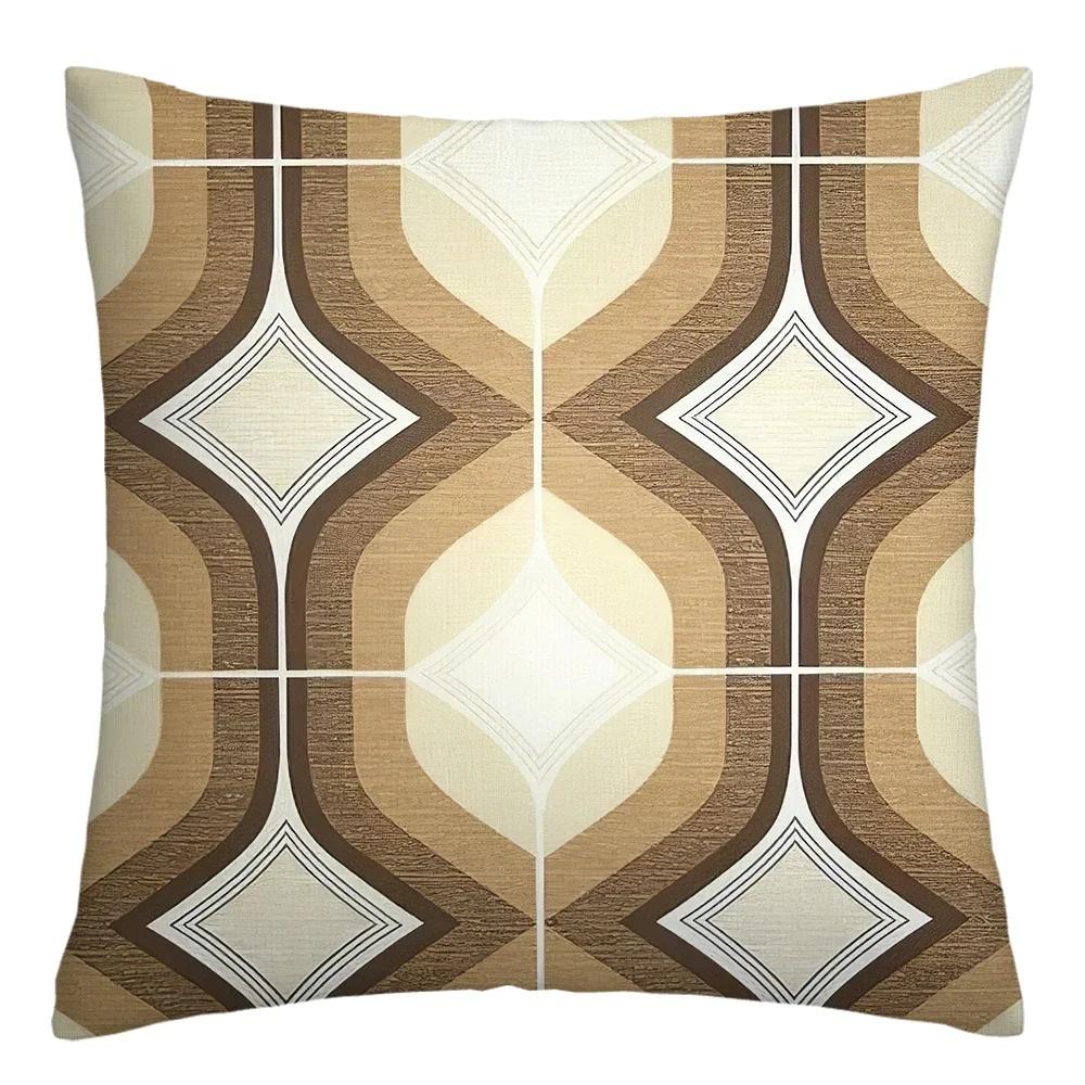 Orange yellow geometric pillowcase, living room sofa cushion cover    can be customized, your home decorationLK-- ,(1) 30x30cm