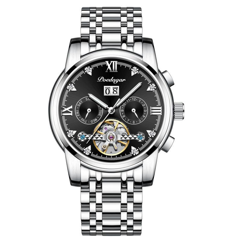 

Top Brand New Classic Tourbillon Swiss Men s Mechanical Watch Calendar Fully Automatic Waterproof Multifunctional Hollow Luminous Aggressive Watch