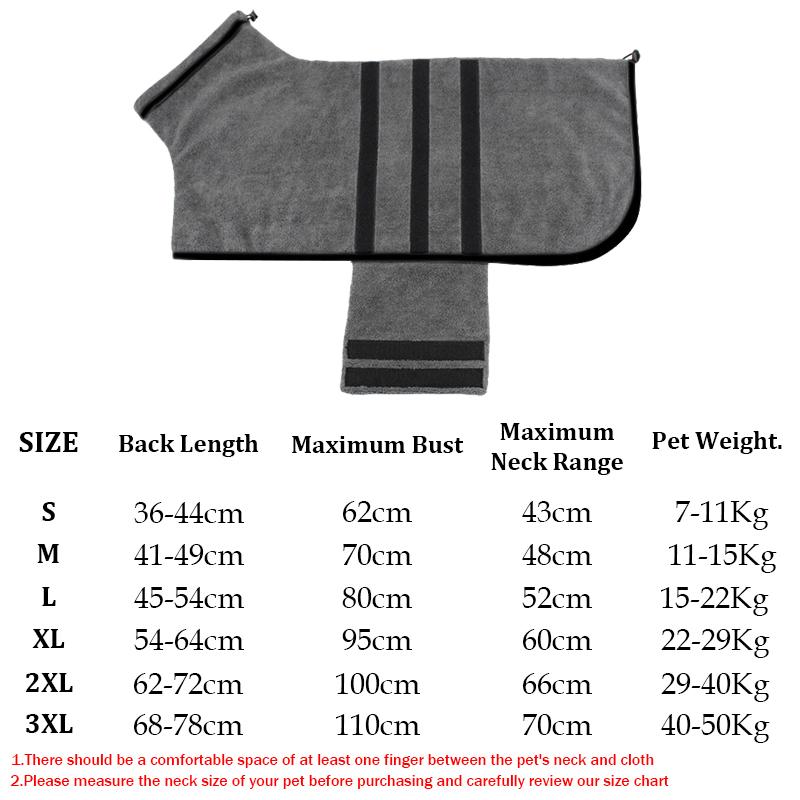 Dog Quick Drying Pet Absorbent Bathrobe Towel Ultra-fine Fiber Absorbent Clothes Dog Bath Towel Large Dogs Clean Pet Supplies