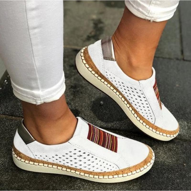 Spring and Autumn new flat-bottomed large-size thick-soled color matching sports women's shoes