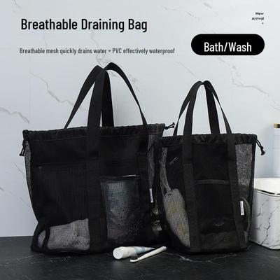 Large Mesh Beach Tote: Summer Storage for Bath & Makeup Essentials, Child-Friendly