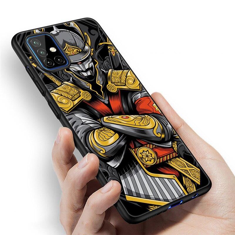 Japanese Samurai Phone Case For Samsung Galaxy A12 A02S A22 A32 A52 A72 A71 A51 A41 A31 A21 A11 A50 A70 A10S A20S Black Cover