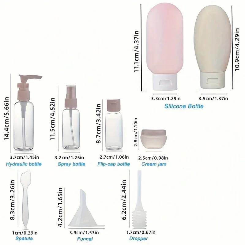 11Pcs Travel Toiletries Containers Set, Conditioner, Lotion – Refillable Mini Skincare Bottles for Airplane & Carry-On