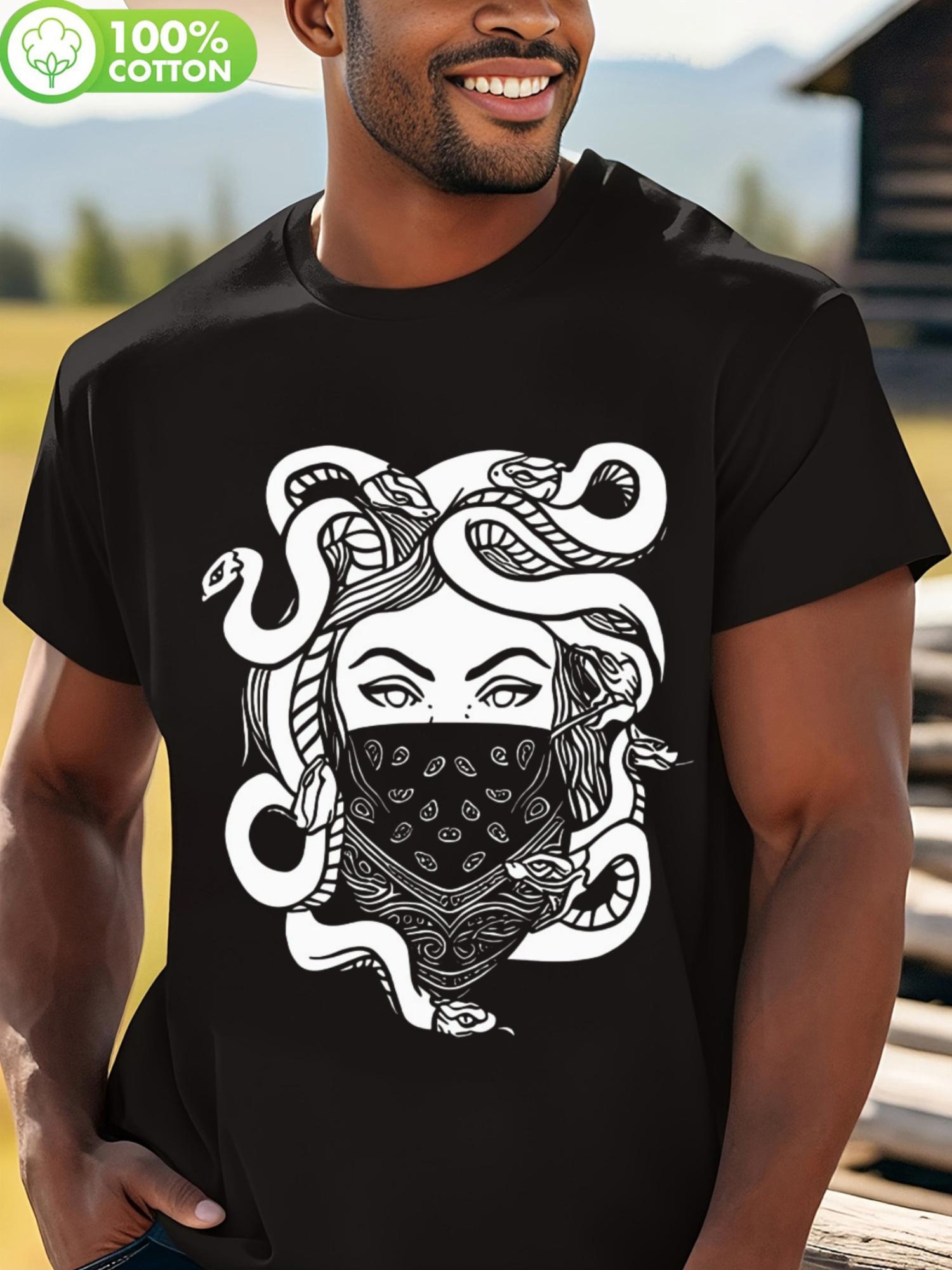 

Casual Short Sleeve T-shirt - LocalMedusa Print L