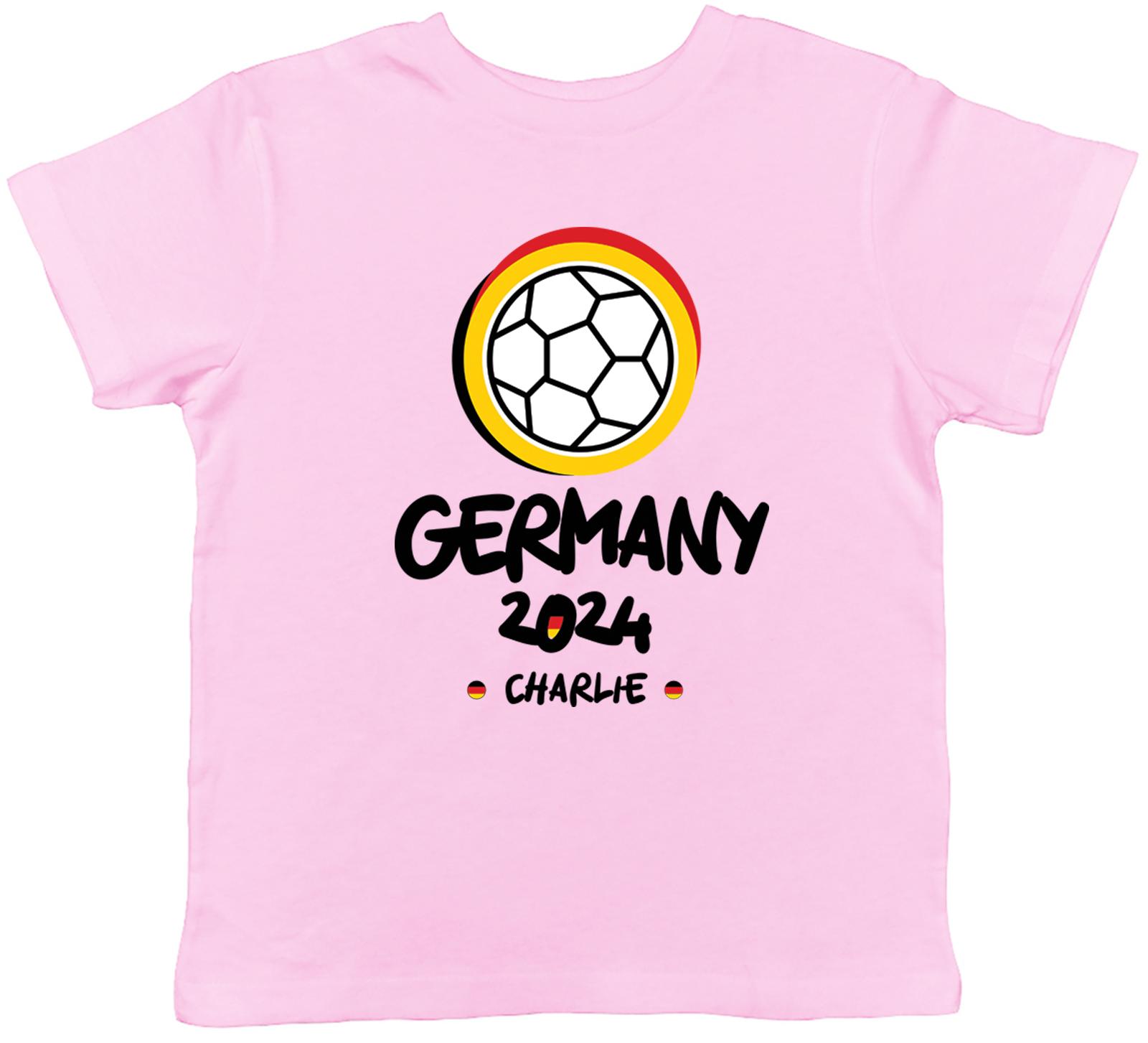 Personalised Germany 2024 Kids T-Shirt Football Soccer Supporter Fan Boys Girls 110