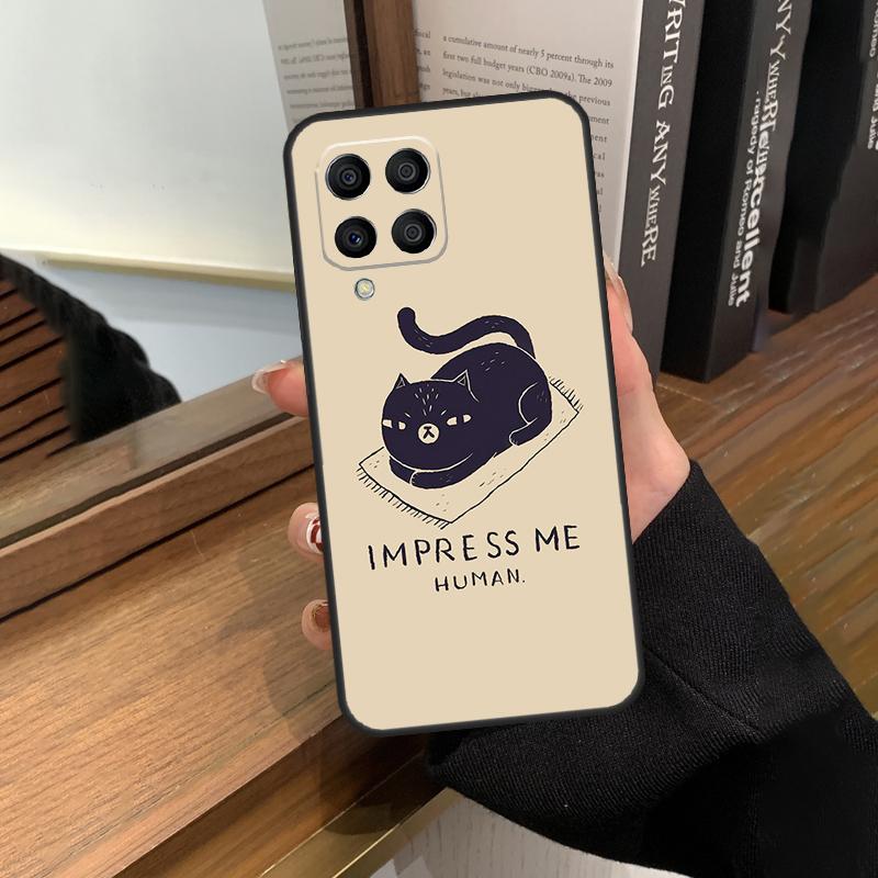 Black Cat Face Kitty Case For Samsung Galaxy M31 M21 M11 M20 M23 M54 M14 M34 M13 M52 M32 M12 M16 M36 M56 M15 M55