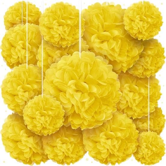 Tissue Paper Pom Poms - Large Tissue Paper Flowers for Fiesta Parties, Baby Shower Decorations, Flower Birthday Decorations and More - Colorful Party