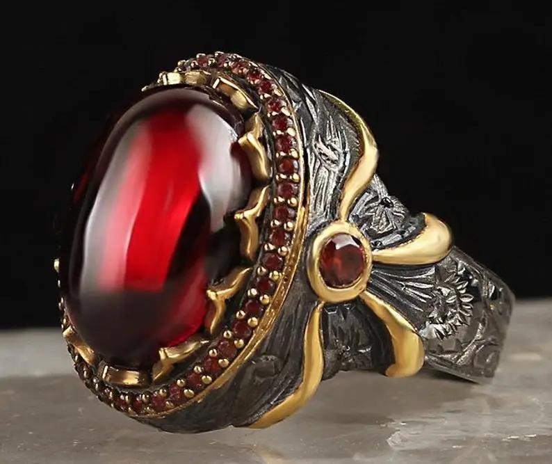 2024 New Creative Cat's Eye Alloy Casting Rings for Men Tiktok Europe and America Gothic Rock All-around Eyeball Simple Jewelry