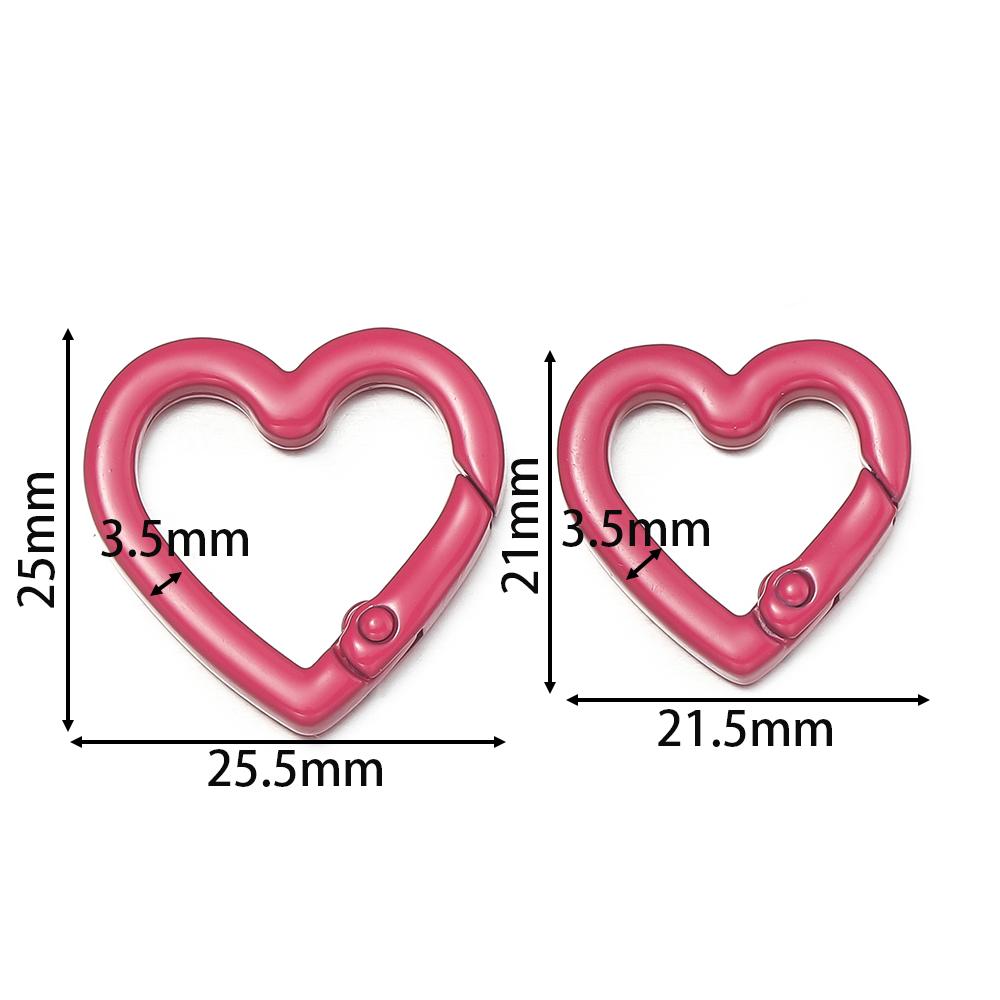5pcs Metal Heart Spring Clasp Openable Love Shape Carabiner Keychain Clips Hook Dog Chain DIY Jewelry Buckles Connector