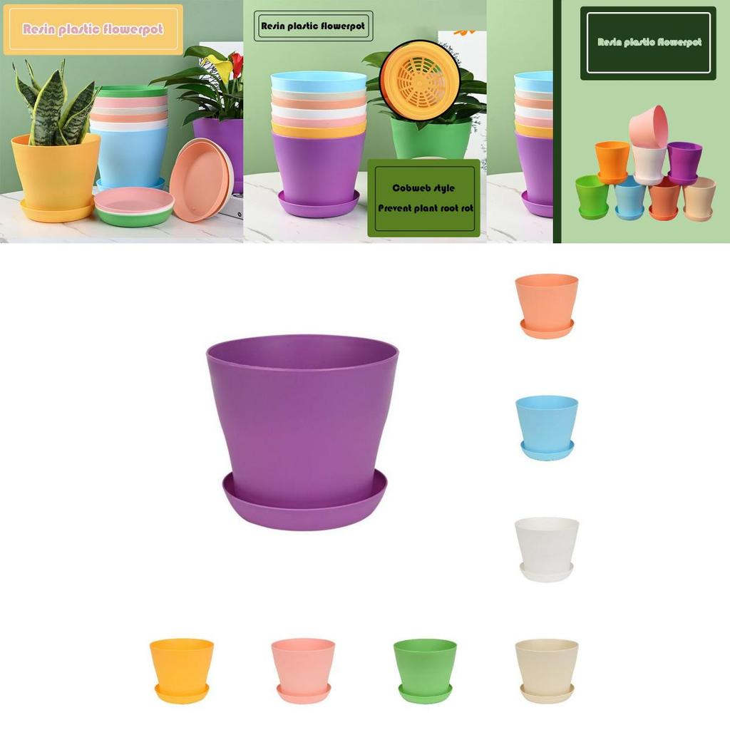 Environmental Protection Resin Plastic Flower Pot For Desktop And Window Sill