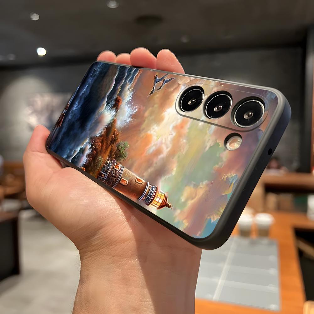 

Маяк надежды Чехол для телефона с маяком для Samsung A56 A36 A26 A16 A15 A25 A35 A55 A14 A34 A24 A54 Черный Мягкий чехол Samsung A16 5G