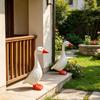 Yousheng 6 Inch Mini Desktop Goose Statue, White Lifelike Goose Sculpture, Decorative Resin Goose Figurine for Office, Living Room, Bookshelf, Coffee