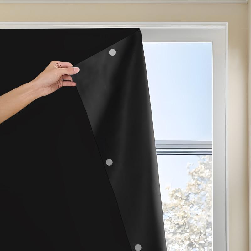 1PC Portable Blackout Curtains for Bedroom, Easy Install No Drill Blackout Shades&Blinds for Indoor Windows Self Adhesive Tapes