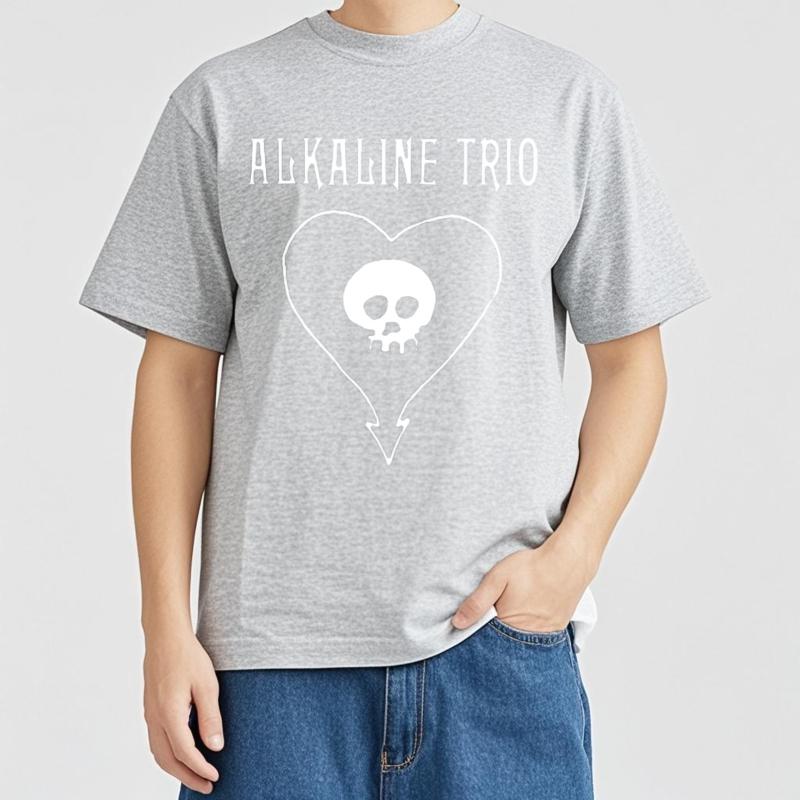 Men's Alkaline Trio Heartskull Graphic Cotton T-Shirt Official Kings Gym Tee Streetwear Casual Summer S-2XL