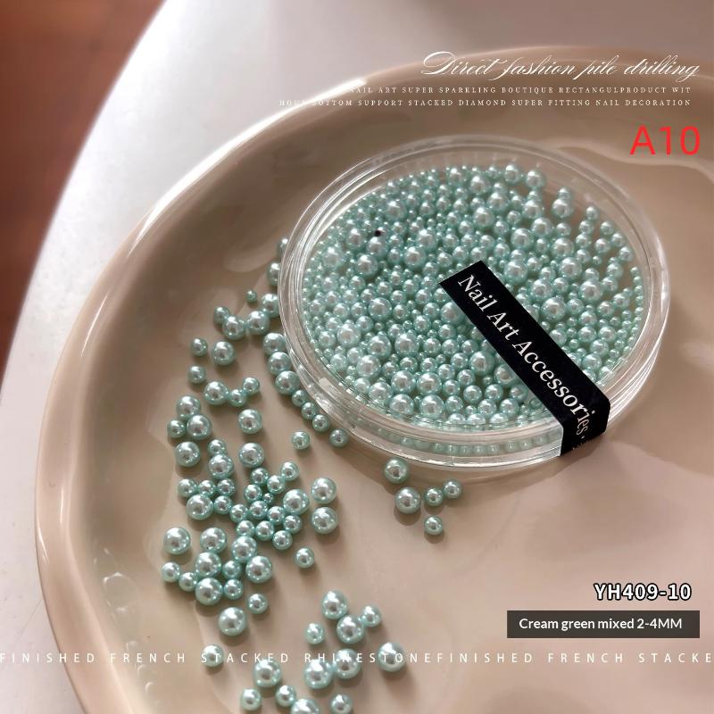 2-4mm Decorative Nail Pearls Resin Charms Stylish Beads for Creative Manicures