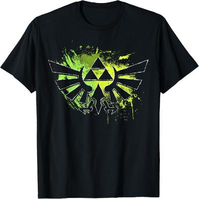 Legend Of Zelda Triforce Logo Paint Splatter Graphic T-Shirt T-Shirt
