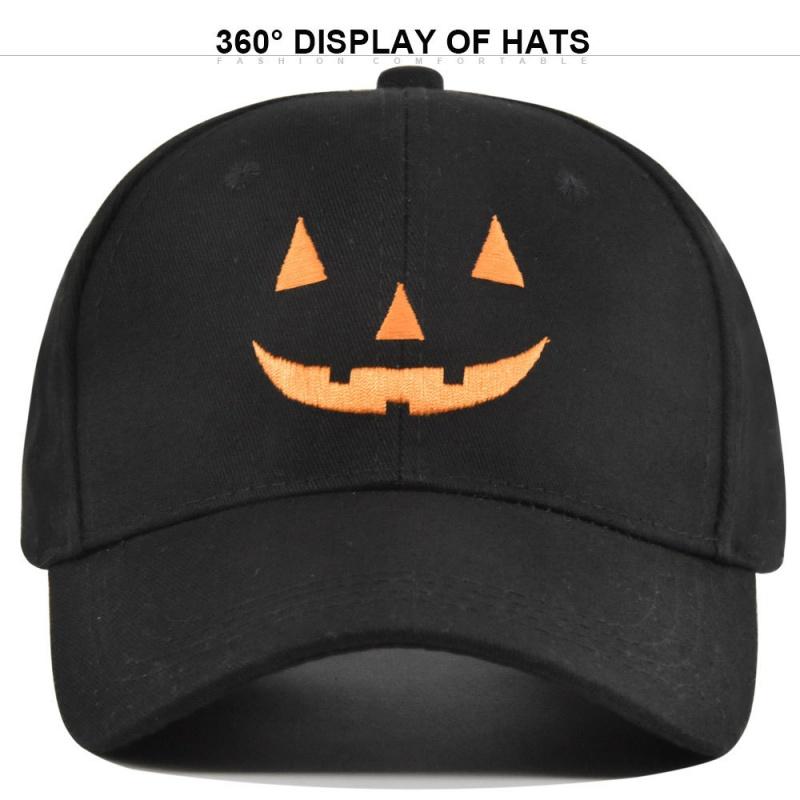 Halloween embroidered beanie with pumpkin smiling face baseball cap Unisex sun hat couple's hat outdoor Party Sports hip-hop hat
