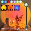USB Sunset Lamp LED Rainbow Neon Projector Photography Ambient Light Aesthetic Wall Night Light for Bedroom Living Room Home Decoration Gift