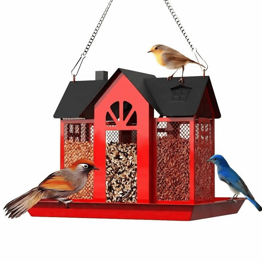 Metal Wild Bird Feeder Large Capacity Bird Feeding Station Hanging Bird Feeder  Outdoor Yard
