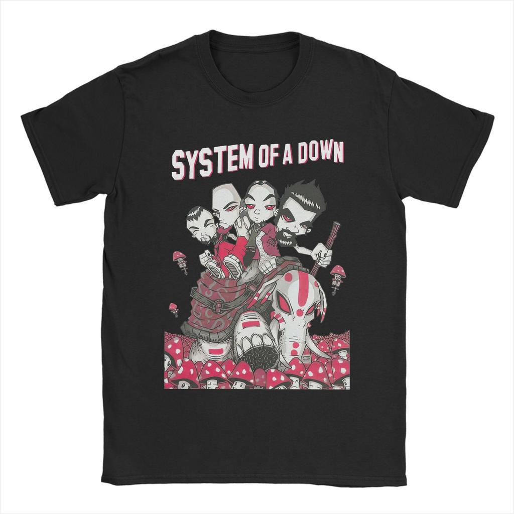 Novelty Punk Rock Band System Of A Down Tshirt Unisex Round Neck Short Sleeve Clothing  Cotton Summer Top Tee