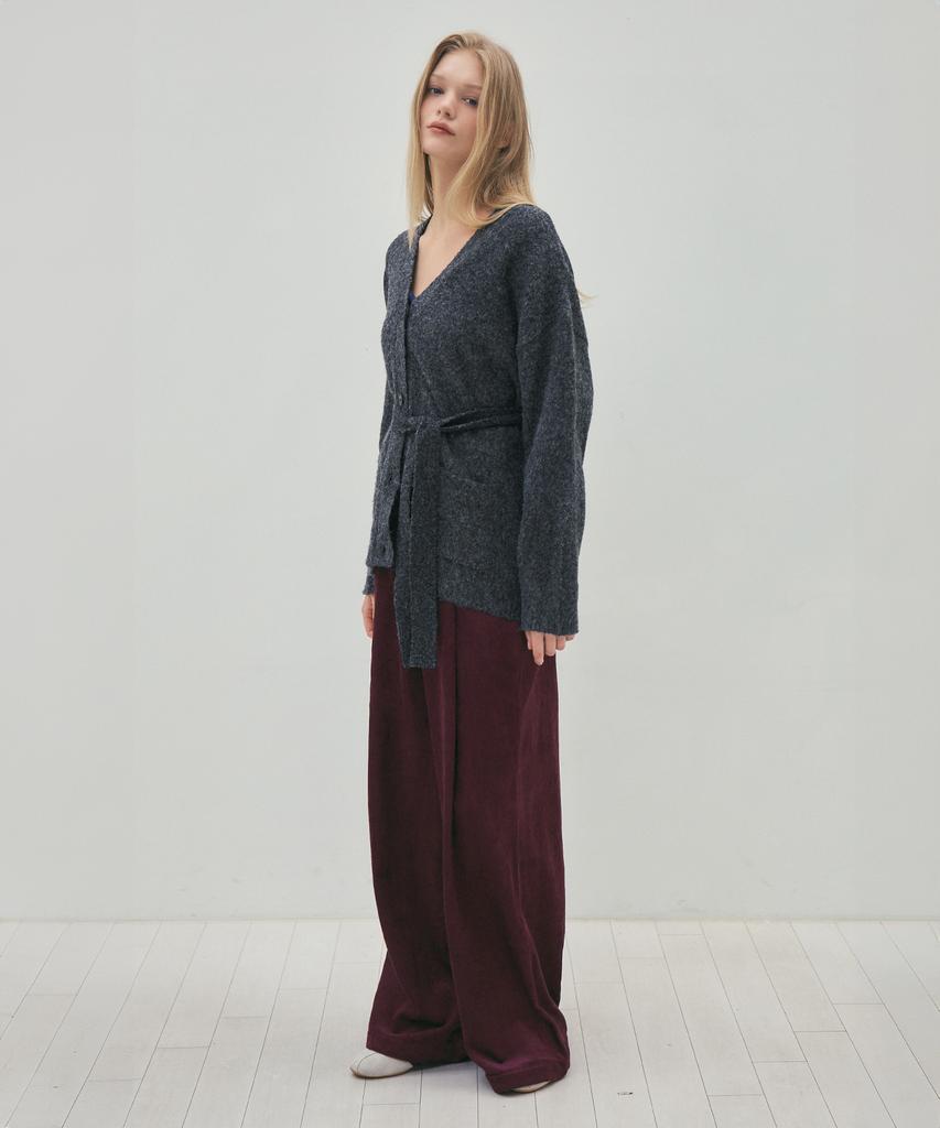 CITTA Wool Blend Wide Banding Corduroy Pants_Ctb551(Purple)