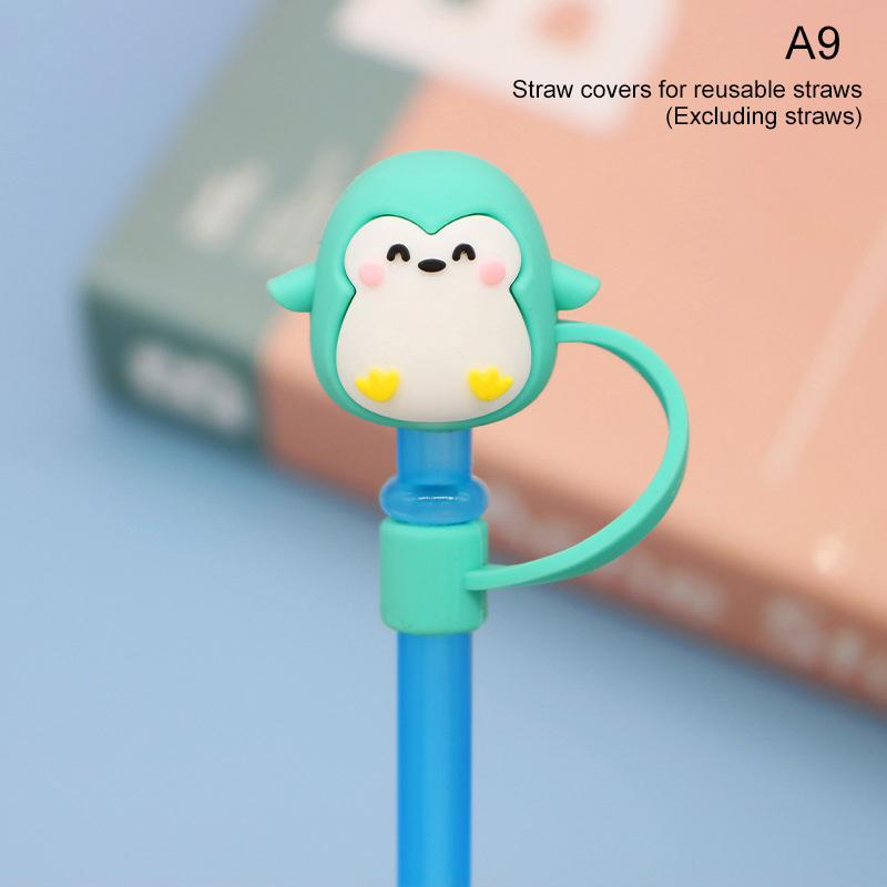 Dop de paie din silicon Reutilizabil etanș pentru băut Capac de praf Accesorii pentru pahare Cartoon
