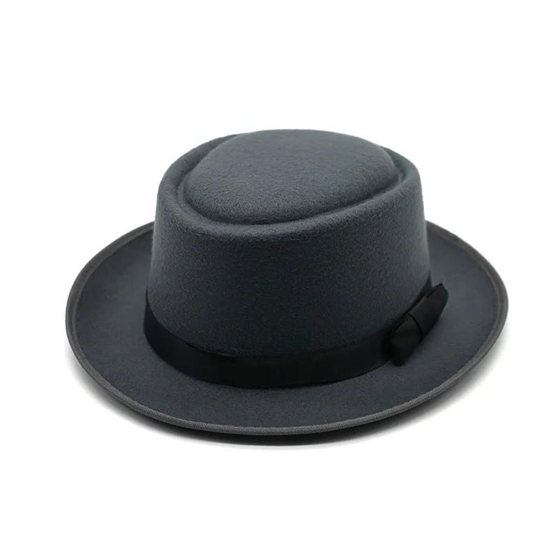 British Style Wool Fedora Hat, Vintage Derby Cap with Curved Brim for Men & Women